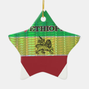 Ik hou van Ethiopië met hart: Vlag Kunst Motief Keramisch Ornament