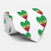 Ik hou van Ethiopië met hart: Vlag Kunst Motief Stropdas (Opgerold)