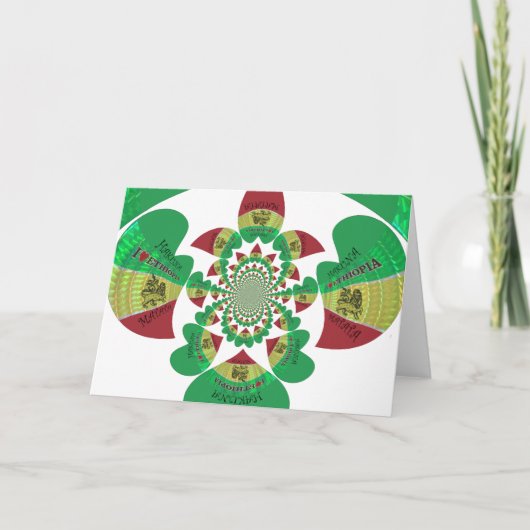 Ik hou van Ethiopië Mooie harten vlag nationale kl Kaart (Voorkant)