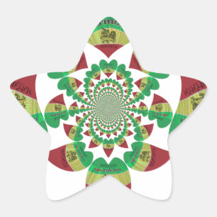 Ik hou van Ethiopië Mooie harten vlag nationale kl Ster Sticker