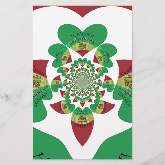 Ik hou van Ethiopië - Oprechte Rasta-kunst Briefpapier (Voorkant)