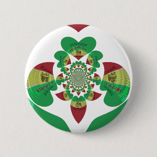 Ik hou van Ethiopië - Oprechte Rasta-kunst Ronde Button 5,7 Cm