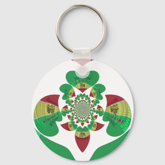 Ik hou van Ethiopië - Oprechte Rasta-kunst Sleutelhanger (Voorkant)