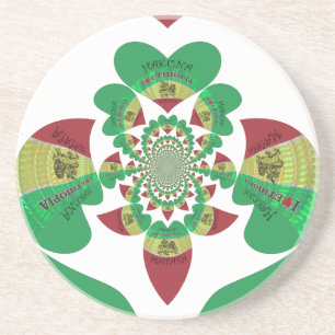 Ik hou van Ethiopië - Oprechte Rasta-kunst Zandsteen Onderzetter