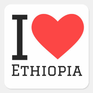 Ik hou van Ethiopië Vierkante Sticker