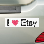 Ik hou van Etsy Bumpersticker (Op auto)