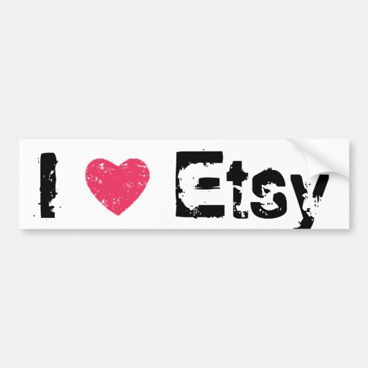 Ik hou van Etsy Bumpersticker (Voorkant)