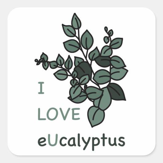 Ik hou van eucalyptus Sticker (Voorkant)