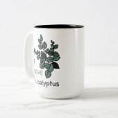 Ik hou van eucalyptus tweekleurige koffiemok (Voorkant links)