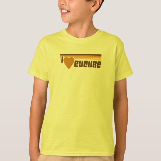 Ik hou van Euchre Retro 70's T-shirt (Voorkant)