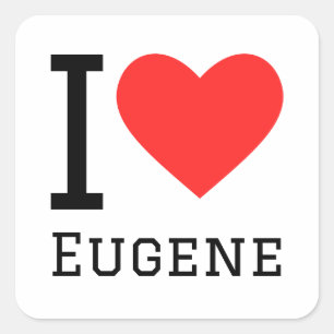 Ik hou van eugene vierkante sticker