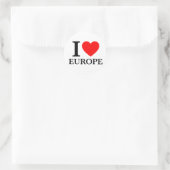 Ik hou van Europa Ronde Sticker (Tas)