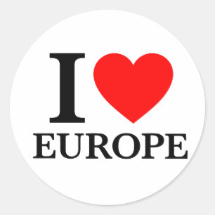 Ik hou van Europa Ronde Sticker