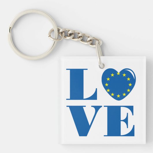 Ik hou van Europese Unie Sleutelhanger (voorkant)
