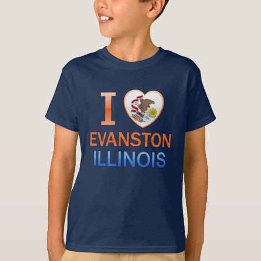 Ik hou van Evanston, IL T-shirt (Voorkant)