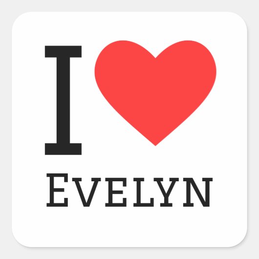 Ik hou van Evelyn Vierkante Sticker (Voorkant)