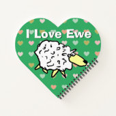 Ik hou van Ewe. Funny Sheep Afbeelding & Love You  Notitieboek (Achterkant)