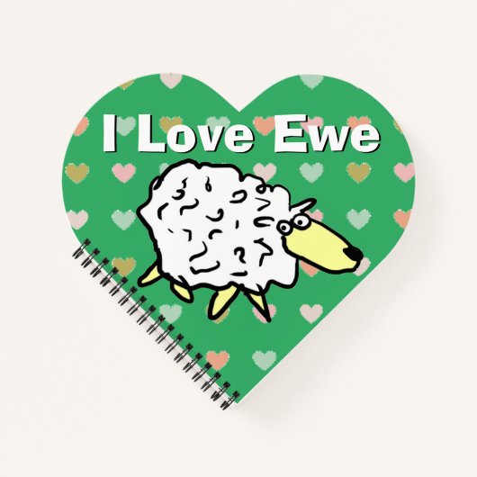 Ik hou van Ewe. Funny Sheep Afbeelding & Love You  Notitieboek (Voorkant)
