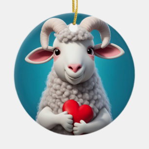 Ik hou van Ewe Keramisch Ornament