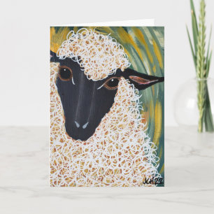 Ik hou van Ewe Sheep Art vouwd Wenskaart Kaart
