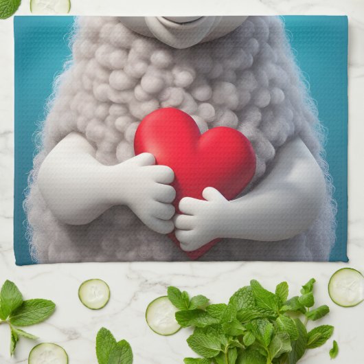 Ik hou van Ewe Theedoek (Gevouwen)