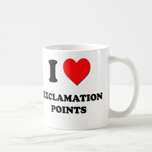 Ik hou van Exclamatiepunten Koffiemok (Rechts)