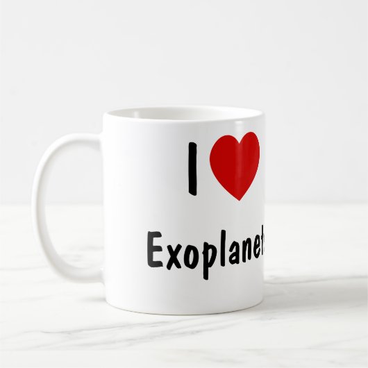 Ik hou van exoplaneten koffiemok (Links)