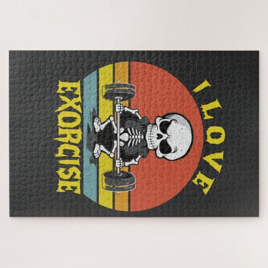 Ik hou van Exorcize Grappig Spooky Halloween Skele Legpuzzel (Horizontaal)