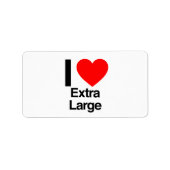 ik hou van extra groot etiket (Voorkant)
