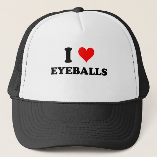 Ik hou van Eyeballen Trucker Pet (Voorkant)
