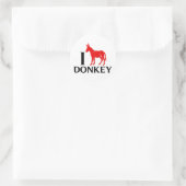 Ik hou van ezel ronde sticker (Tas)