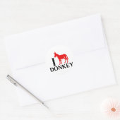 Ik hou van ezel ronde sticker (Envelop)