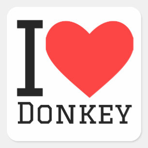 Ik hou van ezel vierkante sticker
