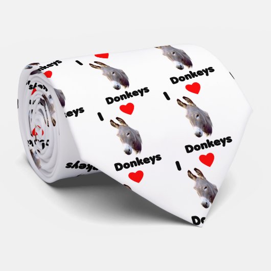 Ik hou van ezels Stropdas (Opgerold)