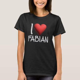 Ik hou van Fabian Name Persoonlijke Mannen Guy BFF T-shirt