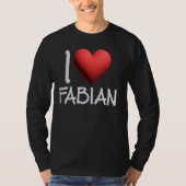 Ik hou van Fabian Name Persoonlijke Mannen Guy BFF T-shirt (Voorkant)