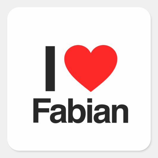 ik hou van fabian vierkante sticker (Voorkant)