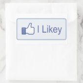 Ik hou van Facebook Rechthoekige Sticker (Tas)