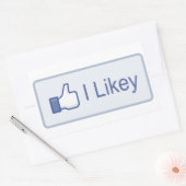 Ik hou van Facebook Rechthoekige Sticker (Envelop)