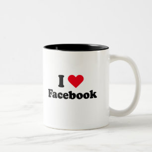 Ik hou van Facebook T-shirt Tweekleurige Koffiemok