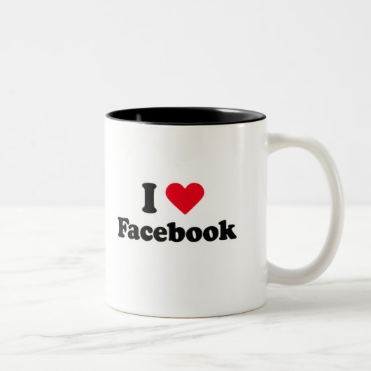 Ik hou van Facebook T-shirt Tweekleurige Koffiemok (Rechts)