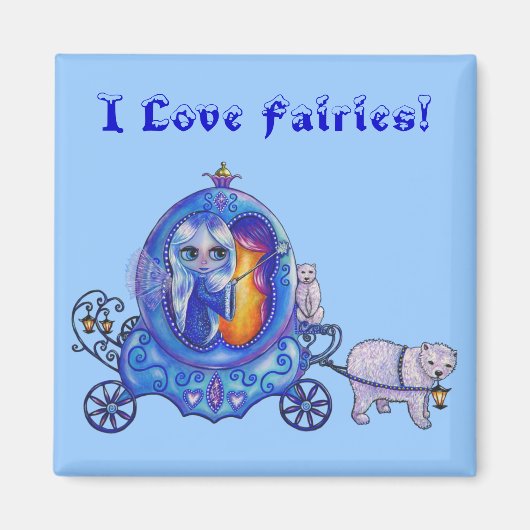 Ik hou van Fairies! Bubble Carriage, Fairy, Polar  Magneet (Voorkant)