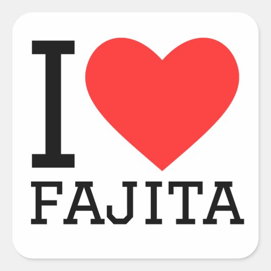 Ik hou van fajita vierkante sticker (Voorkant)