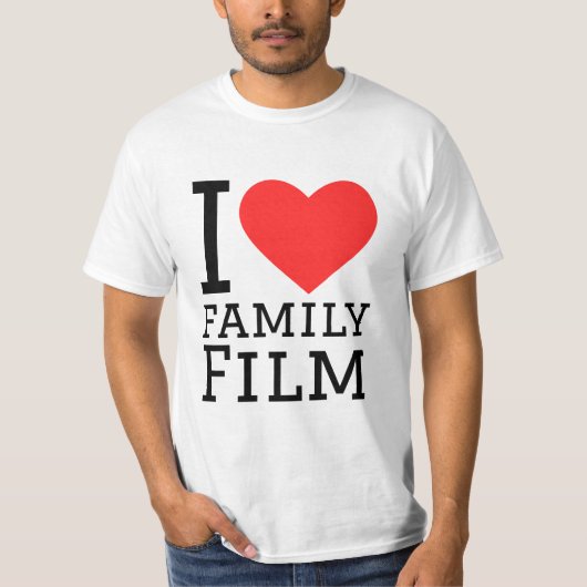 Ik hou van familiefilms t-shirt (Voorkant)
