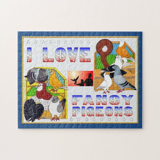 Ik hou van Fancy duiven! Legpuzzel (Horizontaal)