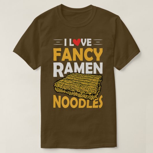 Ik hou van Fancy Ramen Noodles Funny Noodle Eater T-shirt (Design voorkant)