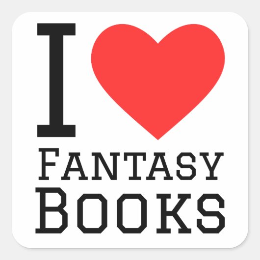 Ik hou van fantasy boeken vierkante sticker (Voorkant)