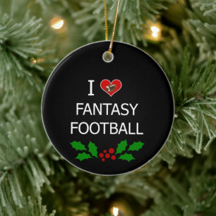 Ik hou van Fantasy Football Keramisch Ornament