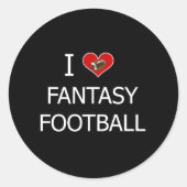 Ik hou van Fantasy Football Ronde Sticker (Voorkant)