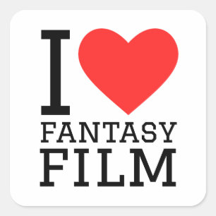 Ik hou van fantasyfilm vierkante sticker